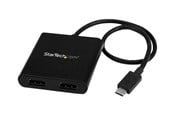 Skærmkabel - StarTech.com 2-Port USB-C to HDMI MST Hub - 4K Dual Monitor Splitter - external video adapter - black - MSTCDP122HD