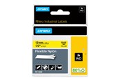 Papir, Fotopapir og Etiketter - DYMO Dymo Rhino fleksibel nylon | 12 mm x 3.5 m | sort på gul - 18490