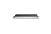 Kobberkabler - Leviton Patchpanel for 24 x  (Brand-Rex) keystone UTP & STP konnekter for farveramme med støvlåg sort - MMCPNLX24SIJ2DCI