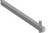 Komponenter til tavler og kasser - ABB Aksel 6X6MM for greb OH_1-2-3 OXS6X120 - 1SCA101654R1001