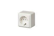 Afbrydermateriel - ABB Stikkontakt ENKELT (Jussi) PÅBYGNING 16A Hvid - 2TKA000660G1