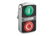 Trykknapper og signalenheder - Schneider Electric Trykknaphoved Ø22 dobbelt med LED mærke: hvid/hvid I 0 - ZB4BW7A3741