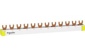 Komponenter til tavler og kasser - Schneider Electric Sløjfeskinne 3P+N/4P 12 modul eller 216mm N-L1-L2-L3/N-L1-L2-L3/N-L1-L2-L3. Kan tilpasses, husk ende - R9XFH412