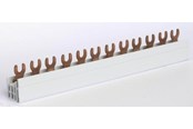 Komponenter til tavler og kasser - Hager Faseskinne gaffel 4 pol 56M 10 mm2 - KDN463B