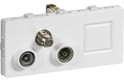 Lauritz Knudsen - LK FUGA antenne/dataudtag 2 modul Multimedie, TV, R og RJ45 slutdåse, type TD372, hvid - 508D6305