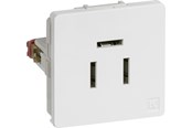 Lauritz Knudsen - LK FUGA teleudtag 3-pol indsats T1, hvid - 508D6021