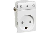 Lauritz Knudsen - LK FUGA Timer stikkontakt 2-pol med jord 10A 1½ modul, hvid - 506D6712