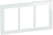 Lauritz Knudsen - LK FUGA Pure 66 Design ramme 3x1½ modul, hvidt glas - 560D1315