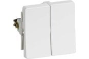 Lauritz Knudsen - LK FUGA afbryder med dobbelt korrespondance 13A (gammel type) 1 modul, hvid - 522D6066