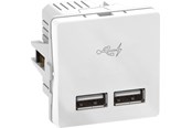Lauritz Knudsen - LK FUGA dobbelt 5V USB-lader 2,1A 1 modul, hvid - 506D6701
