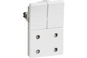 Lauritz Knudsen - LK FUGA dobbelt stikkontakt med afbryder 1½ modul, hvid - 501D6115