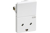 Lauritz Knudsen - LK FUGA stikkontakt med 1-pol afbryder EDB 2-pol med jord 1½ modul, hvid - 501D6024