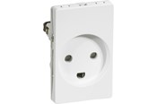 Lauritz Knudsen - LK FUGA stikkontakt med jord 1½ modul, hvid - 501D6611