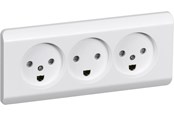 Lauritz Knudsen - LK OPUS 66 stikkontakt tripel med 2-pol jord 2½ modul, hvid - 501N6213