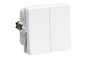 Lauritz Knudsen - LK FUGA afbryder med dobbelt korrespondance 16A 1 modul, hvid - 542D6066