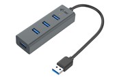 USB hub - I-Tec USB 3.0 Metal Passive HUB - USB 3.0 - 4-Port USB hub - USB 3.2 - 4 ports - Grå - U3HUBMETAL403