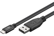 USB kabel - Pro USB-A <-> USB-C - 1m - USB 3.0 - Sort - PUSB3.0-AC-BLK-1M