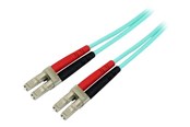 Netværkskabel - StarTech.com 15m OM3 LC to LC Multimode Duplex Fiber Optic Patch Cable - patch cable - 15 m - aqua - Blå - 15m - A50FBLCLC15
