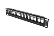 Netværkstilbehør - Deltaco 10" Keystone patch panel 12 ports 1U metal black - 10-PATCH18