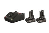 Akku & Lader - Bosch Professional 2 x GBA 12V 6.0Ah + GAL 12V-40 - 1600A01B20