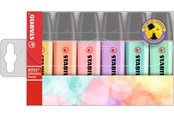 Skrive- og Tegneværktøjer - STABILO BOSS Pastel highlighter, sæt med 6 farver - 70/6-2
