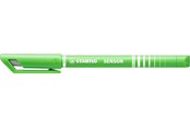 Skrive- og Tegneværktøjer - STABILO SENSOR 189 fineliner with cushioned tip light green  adapts to the writing pressure - 4 pcs - 189/4