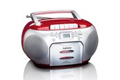 DAB, netværks- og clockradio - Lenco SCD-420RD - Portable FM Radio CD- Cassette player - FM - Stereo - Rød - SCD420ROT