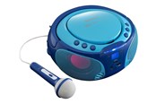 DAB, netværks- og clockradio - Lenco SCD-650BU - Portable FM Radio CD/MP3/USB Microphone & Light Effects - Blue - FM - Stereo - Blå - SCD-650B