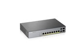 Switch - ZyXEL GS1350-12HP 8-port GbE Smart Managed PoE Switch with GbE Uplink (130W) - GS1350-12HP-EU0101F