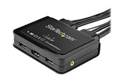 KVM-switch - StarTech.com 2-Port HDMI KVM Switch with Built-In Cables - USB 4K 60Hz - KVM / audio switch - 2 ports - SV211HDUA4K