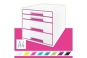 Arkivering & Opbevaring - Leitz Skuffekabinet Desk Cube WOW 4-skuffer Pink - 52132023