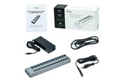 USB hub - I-Tec USB 3.0 Charging HUB - 16-Port - 90W - USB 3.0 Type-A USB hub - 16 ports - Grå - U3CHARGEHUB16