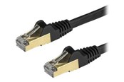 Netværkskabel - StarTech.com 7.5 m CAT6a Cable - Black - RJ45 Ethernet Cable - Snagless - CAT6a STP Cord - Copper Wire - 10Gb - patch cable - 7.5 m - black - Sort - 7.5m - 6ASPAT750CMBK