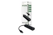 USB hub - Inter-Tech Argus IT-310 USB hub - 3 ports - Sort - 88885439