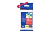Papir, Fotopapir og Etiketter - Brother TZ 435 - White on Red - Roll (1.2 cm x 8m) - TZE435