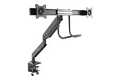 Skærmholder - StarTech.com Desk Mount Dual Monitor Arm - Ergonomic VESA Mount 32" (17.6lb) Displays - Crossbar Handle for Full Motion - C-Clamp/Grommet - desk mount (adjustable arm) - ARMSLMBARDUO