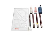 Skrive- og Tegneværktøjer - Rotring rOtring Isograph Fineliner Pen & Pencil College Sæt | 3 tekniske kuglepenne (0,25 mm, 0,35 mm, 0,50 mm) og mekanisk blyant (0,5 mm) + tilbehør - S0699380