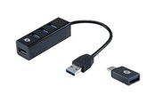 USB hub - Conceptronic HUBBIES TAIL USB hub - USB 3.2 - 4 ports - Sort - HUBBIES04B