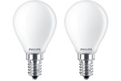 Lyskilder - Philips LED pære Classic Krone 2,2W/827 (25W) Mat 2-pak E14 - 929001345470