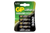 Batteri - GP AAA lithium batteri 1,5V, 24LF-2U4, 4-pak - 103173