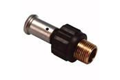 Alu-pex systemer - Henco pres kobling pvdf pres/udvendig gevind 50 mm x 112 - 17PK-5008-N