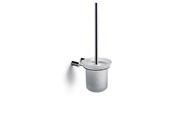 Badeværelsestilbehør - Pressalit Toiletbørste til vægmontage, m/glas skål, poleret rustfrit stål - Q10800