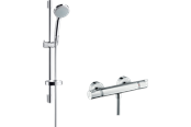 Blandingsbatterier og armaturer - Hansgrohe Croma 100 brusesæt med Ecostat Comfort brusearmatur, krom - 27034000