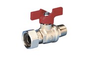 Fittings - Pettinaroli TEA kuglehane m/T greb rød 52METR/1 omløber/nippel 3/4"x1/2" - 52METR/1-064