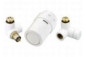 Håndklæderadiator og tilbehør - Danfoss rtx ventilsæt venstre hvid ral 9016 - 013G4137