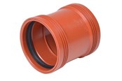 Kloakprodukter - Wavin 110 dobbeltmuffe wafix pp rød - 1553240