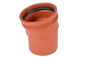 Kloakprodukter - Wavin 110x15° bøjning wafix pp rød - 1553340