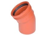 Kloakprodukter - Wavin 110x30° bøjning wafix pp rød - 1553341
