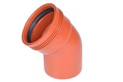 Kloakprodukter - Wavin 160x45° bøjning wafix pp rød - 1553352