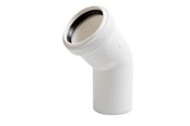 Afløb - ALIAXIS Ht-pp (amax pro) ø50 mm x 45° hvid bøjning - BKL-050-018-045